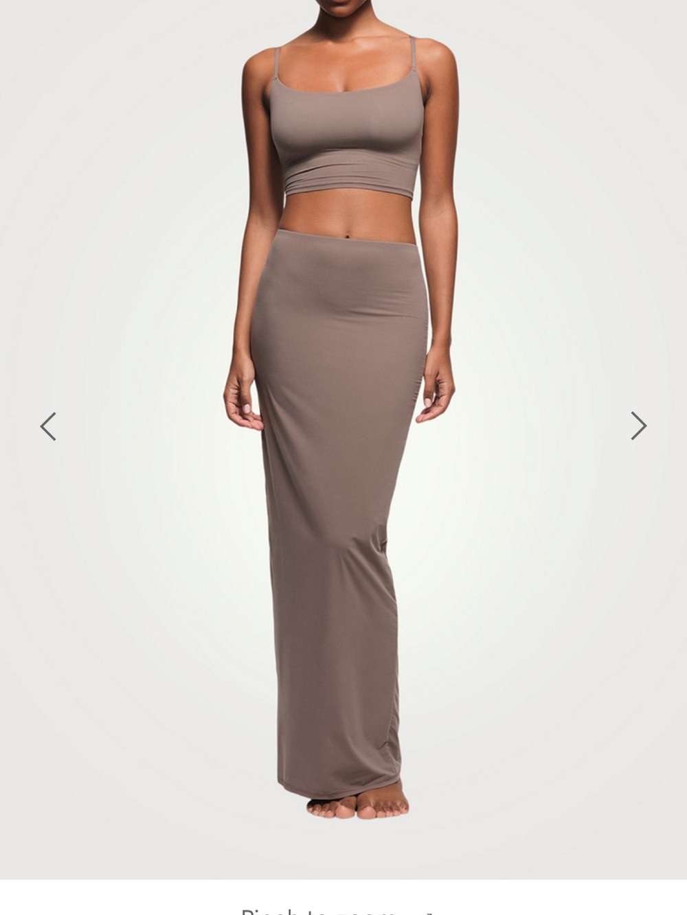 SKIMS Sleek Maxi Pencil Skirt in Taupe